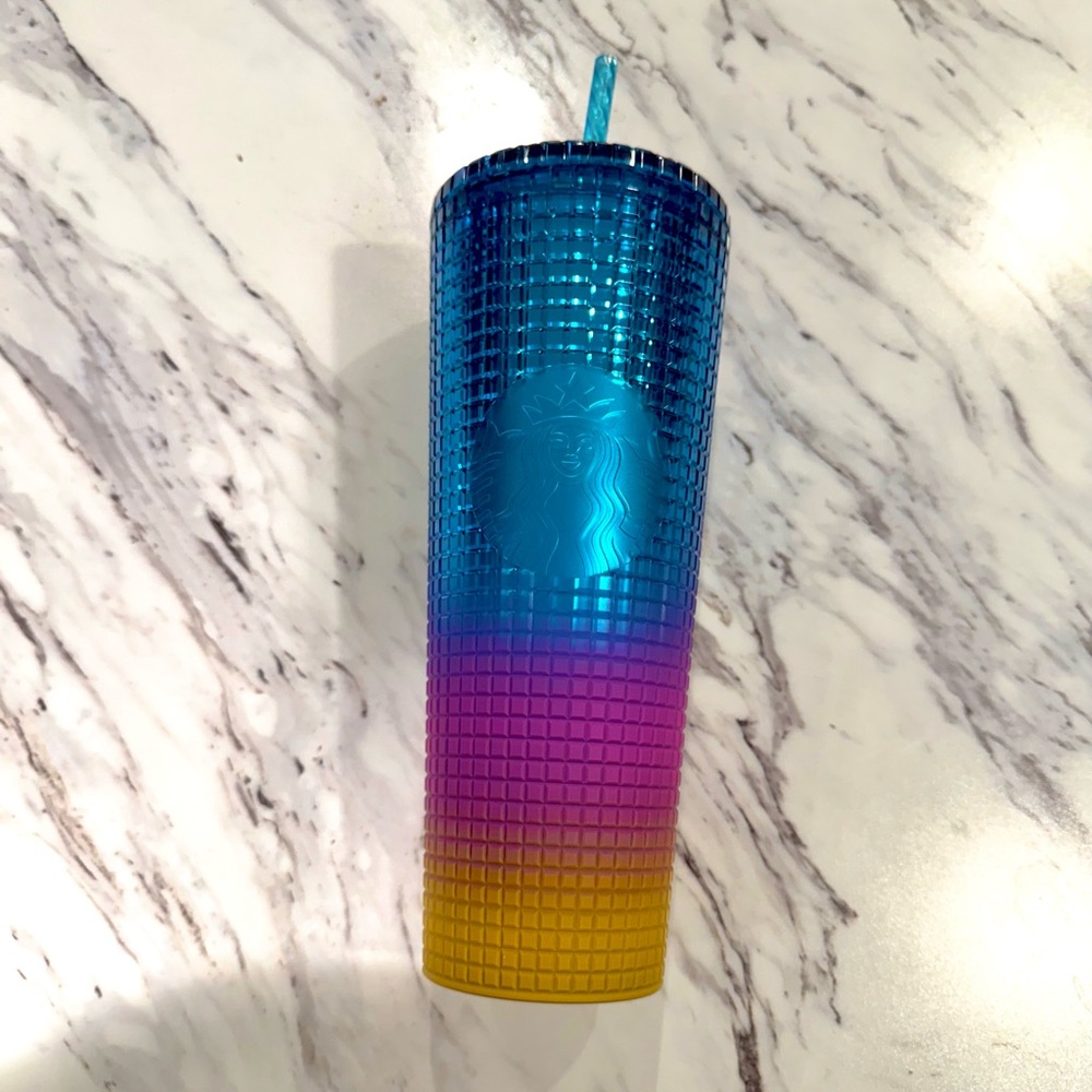 Starbucks Blue, Purple, and Yellow Tumbler